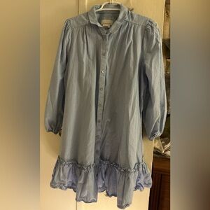 Anthropologie Blue Striped Long Sleeve Dress